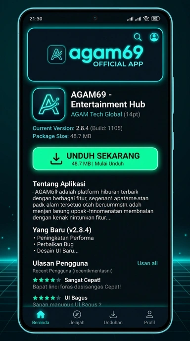 Tampilan halaman APK agam69