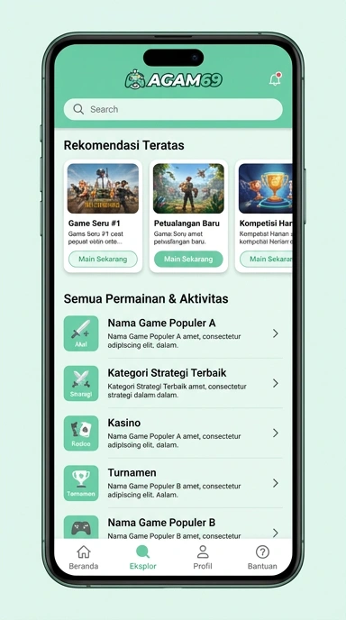 Tampilan katalog aplikasi agam69