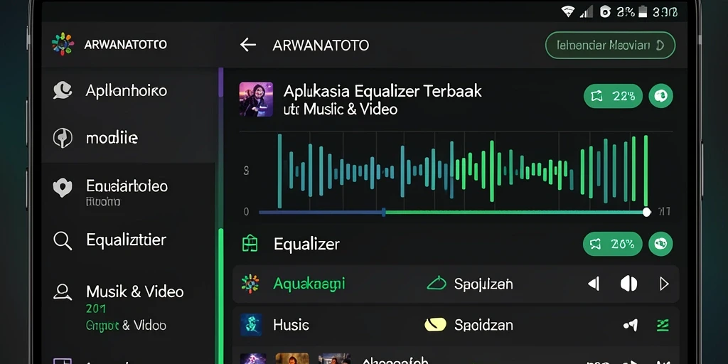 Tampilan antarmuka ARWANATOTO dengan fitur Equalizer yang memukau.