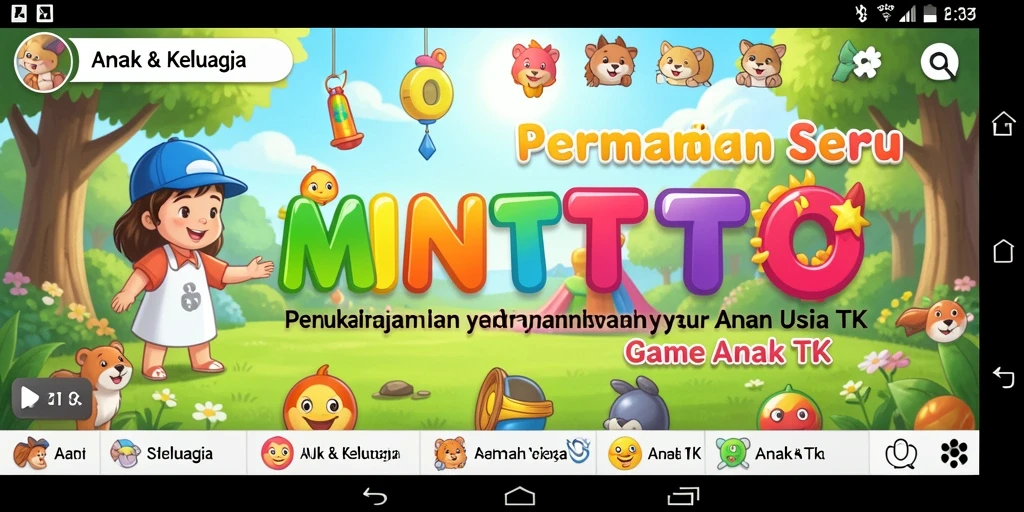 Tampilan antarmuka MINTOTO yang menarik dan ramah anak.