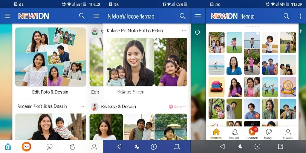 Tampilan antarmuka NEWIDN yang menarik dan fungsional untuk kolase foto.